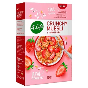 Мюсли 4LIFE хрустящие Strawberry /картон/ 350г*16