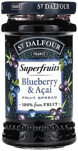 Джем St.Dalfour черничный с ягодами асаи Superfruits /стекло/ 170г*6