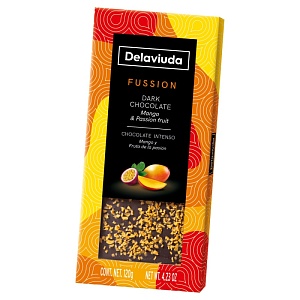 Шоколад DELAVIUDA горький со вкусом манго и маракуйей 120г*12