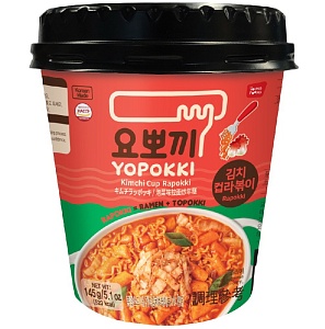 Рапокки YOPOKKI Kimchi с кимчи (рамен с рисовыми палочками) /стакан/ 145г*16