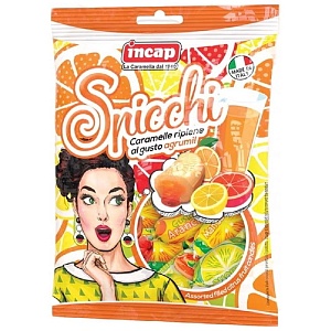 Конфеты INCAP PopArt дольки с начинкой Апельсина и Лимона (Spicchi AR/LIM) без глютена 125г*18