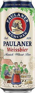 Пиво PAULANER Hefe-Weissbier 5.5% /жесть/ 0,5л*24