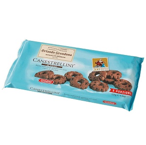 Печенье GRONDONA CANESTRELLINI AL CACAO песочное шоколадное с шоколадной крошкой 125г*12
