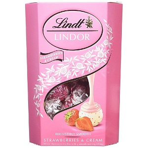 Конфеты LINDT LINDOR Strawberries & Cream Клубника-Крем /картон/ 200г*8