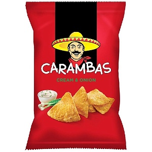 Чипсы CARAMBAS кукурузные со вкусом сметаны и лука 150г*18