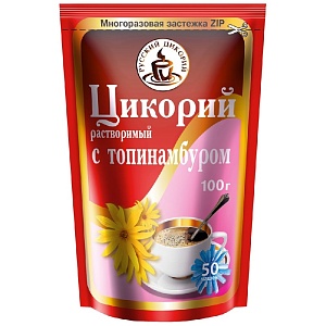 Цикорий РУССКИЙ ЦИКОРИЙ порошкообразный с ТОПИНАМБУРОМ /дойпак/ 100г*12