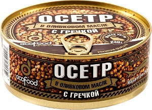 Осетр ECOFOOD с гречкой в оливковом масле /жесть/ 290г*8