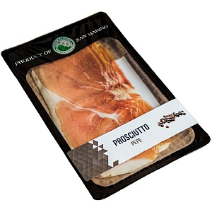 Окорок SAN MARINO с/в "Prosciutto Crudo" с черным перцем нарезка /вакуум/ 70г*15