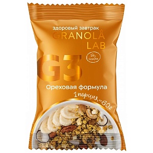 Гранола-мюсли GRANOLA.LAB G3 Ореховая формула 60г*12