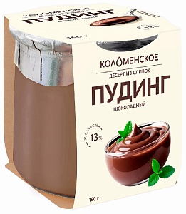 Десерт КОЛОМЕНСКИЙ из сливок "Пудинг шоколадный" с мдж 13,0% /стекло/ 160г*4