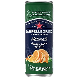 Напиток SANPELLEGRINO ARANCIATA AMARA Горький апельсин сокосодержащий газированный /жесть/ 0,33л*24