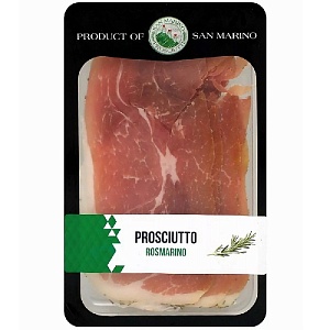 Окорок SAN MARINO с/в "Prosciutto Crudo" с розмарином нарезка /вакуум/ 70г*15