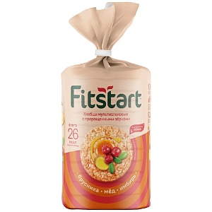 Хлебцы FITSTART мультизлаковые Брусника, Имбирь и Мед 100г*12