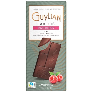 Шоколад GUYLIAN RASPBERRY горький 72% с малиной 100г*24