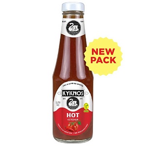 Кетчуп KYKNOS HOT томатный острый /стекло/ 330г*12