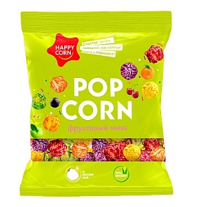 Воздушная кукуруза HAPPY CORN Фруктовый микс /пакет/ 70г*30