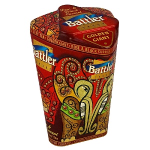 Чай BATTLER GOLDEN GIANT ROSE & BLACKBERRY Крупнолистовой цейлонский черный со вкусом (Роза и Черная Смородина) /жесть/ 100г*6