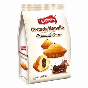 Пирожное PIU BUONO бисквиты Grande Nanette с шоколадной начинкой /пакет/ 200г*14