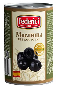 Маслины FEDERICI без косточки /жесть/ 300г*12