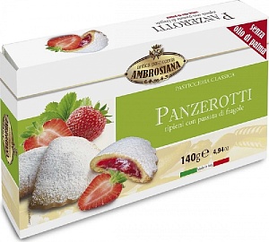 Печенье (сочник) AMBROSIANA PANZEROTTI с клубникой /картон/ 140г*10