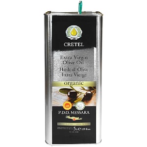 Масло СRETEL оливковое ORGANIC EVOO AC 0,3-0,6 /жесть/ 5000мл*4