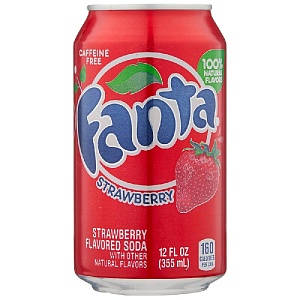 Напиток FANTA STRAWBERRY (США) Клубника сильногазированный /жесть/ 0,355*12