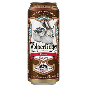 Пиво WOLPERTINGER weizen 5% светлое нефильтрованное /жесть/ 0,5л*24