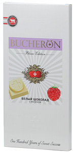 Шоколад BUCHERON BLANC EDITION белый с малиной /картон/ 85г*10