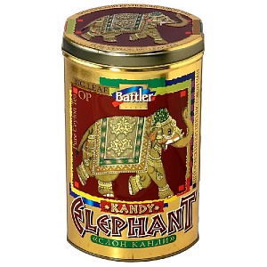 Чай BATTLER ELEPHANT KANDY OP Крупнолистовой цейлонский черный "СЛОН КАНДИ" /жесть/ 200г*6