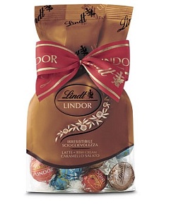 Конфеты LINDT "LINDOR АССОРТИ" золотой пакет с бантом 287г*10