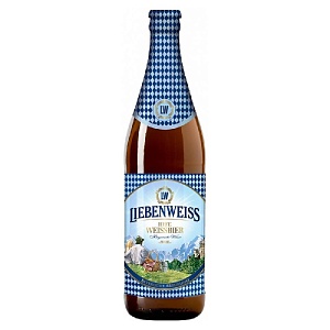 Пиво LIEBENWEISS Hefe-Weissbier 5.1% Нефильтрованное пшеничное /стекло/ 0,5л*20