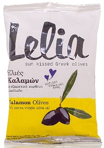 Оливки LELIA Каламата в оливковом масле /пакет/ 275г*12