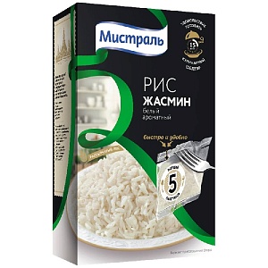 Рис МИСТРАЛЬ Жасмин (5х80г) в пакетиках 400г*6