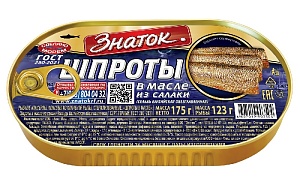 Шпроты ЗНАТОК в масле из Салаки (сельдь балтийская) ГОСТ 280-2021 /жесть-ключ/ 175г*30
