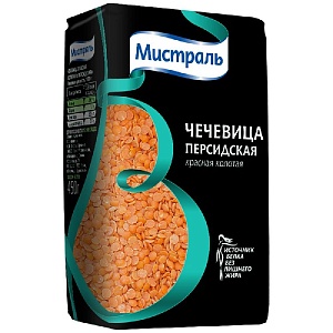 Чечевица МИСТРАЛЬ Красная колотая Персидская /пакет/ 450г*12