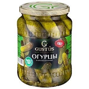 Огурцы GUSTUS маринованные целые ГОСТ Р52477-2005 /стекло/ 680г*8