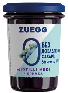 Конфитюр ZUEGG Zero Черника БЕЗ САХАРА /стекло/ 220г*8