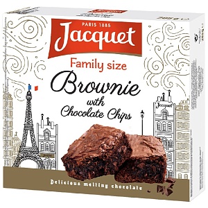 Пирожные JACQUET (61132) FAMILY BROWNIES шоколадные с кусочками шоколада 285г*12