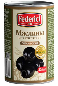 Маслины FEDERICI Гигантские без косточки /жесть/ 400г*12