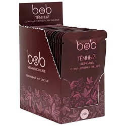 Шоколад BOB Темный с пастой из фундука и вишней /шоубокс/ 20г*20