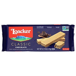 Вафли LOACKER CLASSIC хрустящие со сливочной какао-начинкой 175г*18
