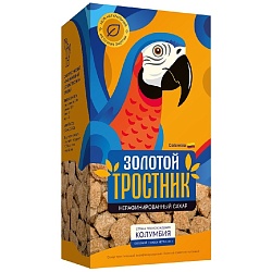 Сахар ЗОЛОТОЙ ТРОСТНИК кусковой нерафинированный /картон/ 450г*12