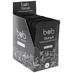 Шоколад BOB "Темный" БЕЗ добавления сахара (какао 65%) низкоуглеводный 20г*20