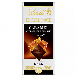 Шоколад LINDT EXCELLENCE CARAMEL Горький с Солью и карамелью 100г*20
