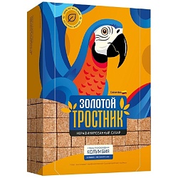 Сахар ЗОЛОТОЙ ТРОСТНИК нерафинированный тростниковый в кубиках /картон/ 400г*16