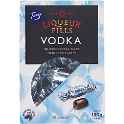 Конфеты FAZER Liqueur Fills VODKA шоколадные с алкогольной начинкой /картон/ 150г*12