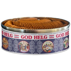 Печенье NYAKERS имбирное God Helg Blue в подарочной упаковке /жесть/ 500г*12