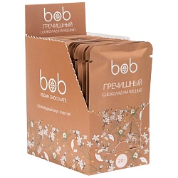 Шоколад BOB Молочный на кешью с гречишным чайным напитком /шоубокс/ 20г*20
