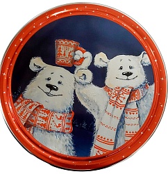 Печенье DANESITA (NY-0107 Новогодний дизайн 5 видов) Assorted Cookies Ассорти сливочное /жесть/ 340г*12