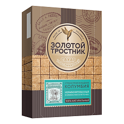 Сахар ЗОЛОТОЙ ТРОСТНИК нерафинированный тростниковый в кубиках /картон/ 400г*16